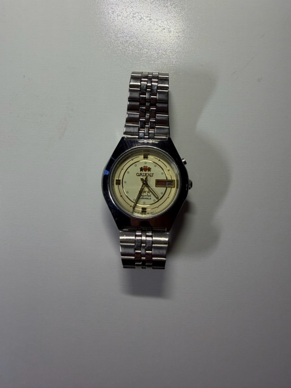 Orient 3 Star Automatic Watch 21J White Dial Stainless Steel